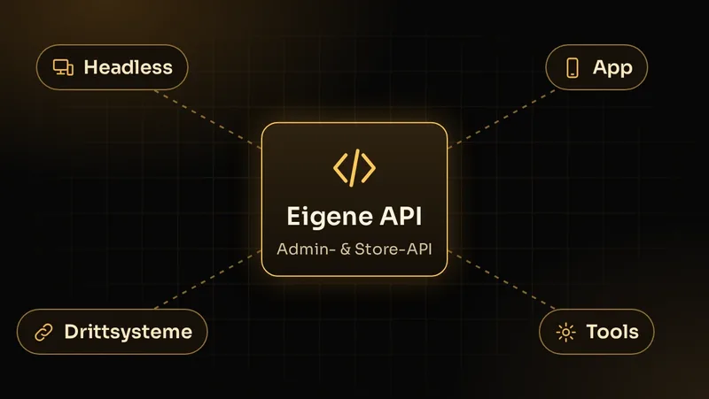Illustration: Eigene Endpoints in der Shopware-API für Headless-Frontends, mobile Apps, externe Tools und Drittsysteme