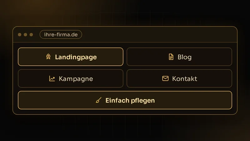 Illustration: WordPress-Website mit Landingpage, Blog, Kampagnenseite und einfacher Pflege durch die Redaktion
